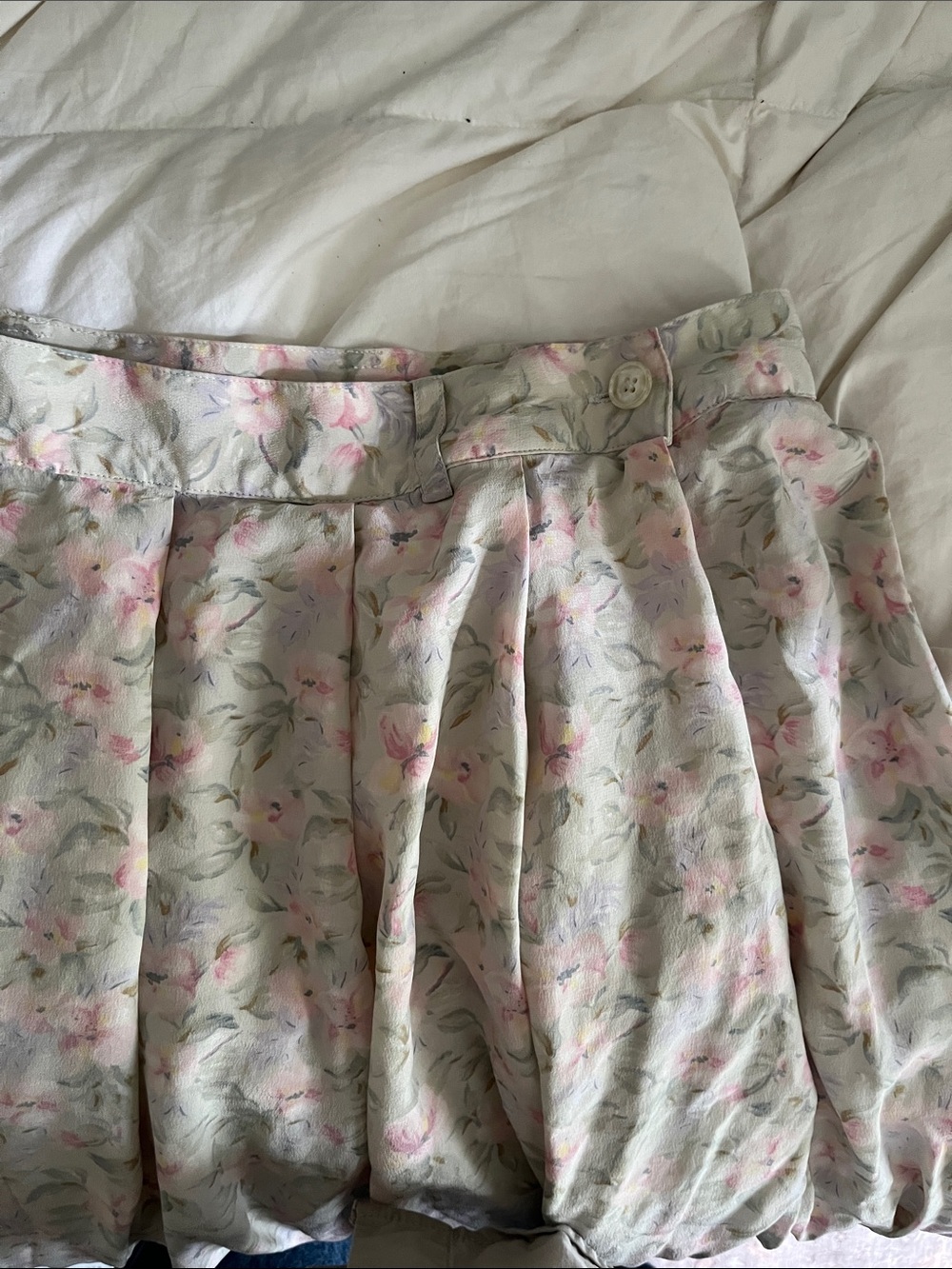 100% Silk Liz Claiborne Pastel Floral Pleated Midi Skirt - Picture 1 of 5